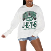 New York Jets Gameday Couture Women's Time Out Oversized Long Sleeve T-Shirt - White T-shirts