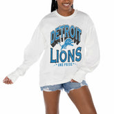 Detroit Lions Gameday Couture Women's Time Out Oversized Long Sleeve T-Shirt - White T-shirts