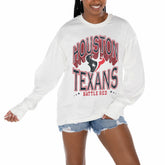 Houston Texans Gameday Couture Women's Time Out Oversized Long Sleeve T-Shirt - White T-shirts