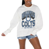 Indianapolis Colts Gameday Couture Women's Time Out Oversized Long Sleeve T-Shirt - White T-shirts