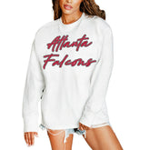 Atlanta Falcons Gameday Couture Women's Classic Comeback Oversized Long Sleeve T-Shirt - White T-shirts