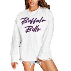 Buffalo Bills Gameday Couture Women's Classic Comeback Oversized Long Sleeve T-Shirt - White T-shirts