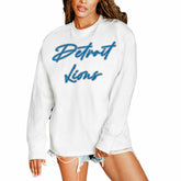 Detroit Lions Gameday Couture Women's Classic Comeback Oversized Long Sleeve T-Shirt - White T-shirts
