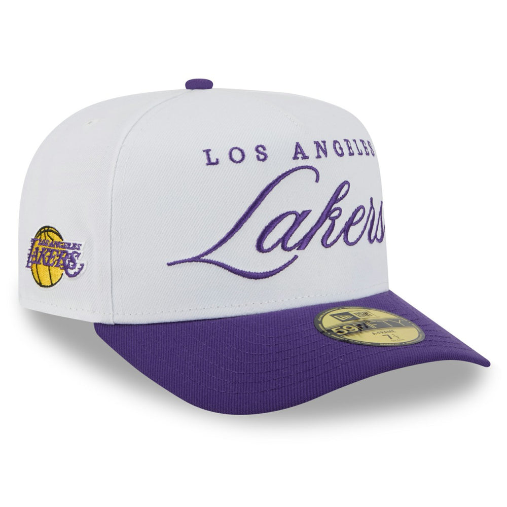 Los Angeles Lakers 2025 NBA Draft A-Frame 59FIFTY Fitted Hat White/Purple - New Era