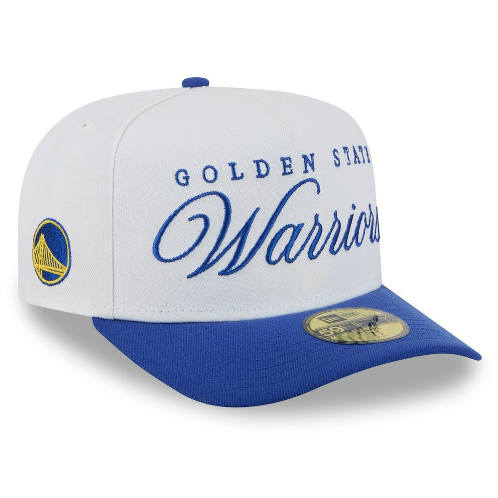 Golden State Warriors 2025 NBA Draft A-Frame 59FIFTY Fitted Hat White/Royal - New Era