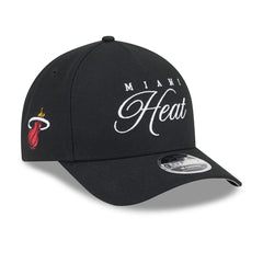 Miami Heat 2025 NBA Draft M-Crown A-Frame 9FORTY Adjustable Hat Black - New Era