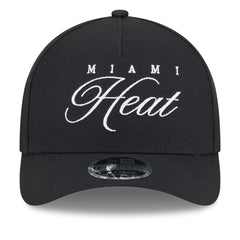 Miami Heat 2025 NBA Draft M-Crown A-Frame 9FORTY Adjustable Hat Black - New Era
