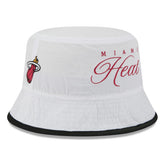 Miami Heat 2025 NBA Draft Nylon Bucket Hat White/Black - New Era