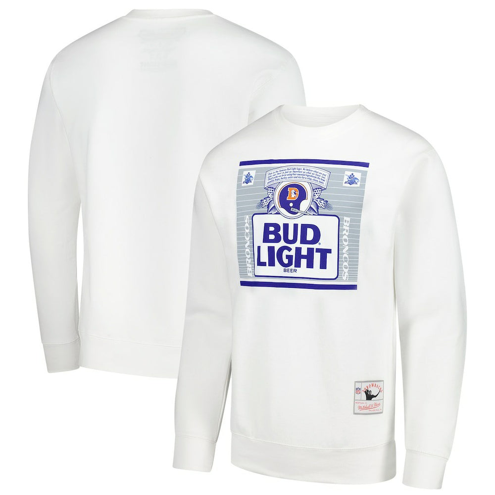 Denver Broncos x Bud Light The Crest Pullover Sweatshirt - White Pullover