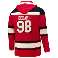 Connor Bedard Chicago Blackhawks '47 Big & Tall Lace-up Pullover Hoodie - Red | US 202331505