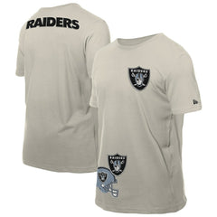 Las Vegas Raiders New Era Multi Patch T-Shirt - Light Beige T-shirts