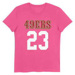 Christian McCaffrey San Francisco 49ers Girls Youth Player Name & Number T-Shirt - Pink T-shirts