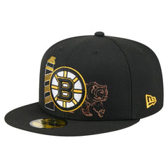Boston Bruins New Era State Stitch 59FIFTY Fitted Hat - Black | US 202353272