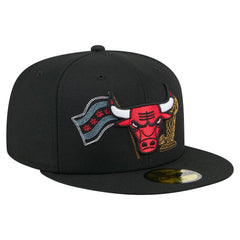 Chicago Bulls State Stitch 59FIFTY Fitted Hat Black - New Era