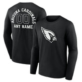 Arizona Cardinals Personalized Name & Number Monochrome Long Sleeve T-Shirt - Black T-shirts