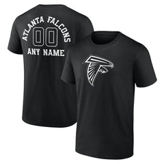 Atlanta Falcons Personalized Name & Number Monochrome T-Shirt - Black T-shirts