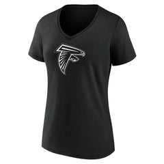 Atlanta Falcons Women's Personalized Name & Number Monochrome V-Neck T-Shirt - Black T-shirts
