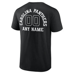 Carolina Panthers Personalized Name & Number Monochrome T-Shirt - Black T-shirts