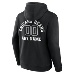 Chicago Bears Personalized Name & Number Pullover Hoodie - Black Hoodies