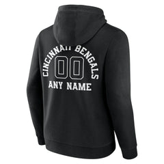 Cincinnati Bengals Personalized Name & Number Pullover Hoodie - Black Hoodies