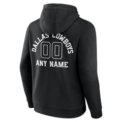 Dallas Cowboys Personalized Name & Number Pullover Hoodie - Black Hoodies