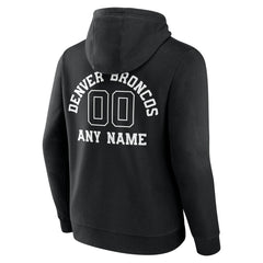 Denver Broncos Personalized Name & Number Pullover Hoodie - Black Hoodies