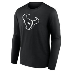 Houston Texans Personalized Name & Number Monochrome Long Sleeve T-Shirt - Black T-shirts