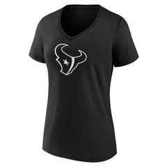 Houston Texans Women's Personalized Name & Number Monochrome V-Neck T-Shirt - Black T-shirts