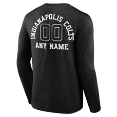 Indianapolis Colts Personalized Name & Number Monochrome Long Sleeve T-Shirt - Black T-shirts
