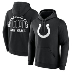 Indianapolis Colts Personalized Name & Number Pullover Hoodie - Black Hoodies