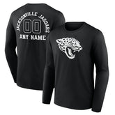 Jacksonville Jaguars Personalized Name & Number Monochrome Long Sleeve T-Shirt - Black T-shirts