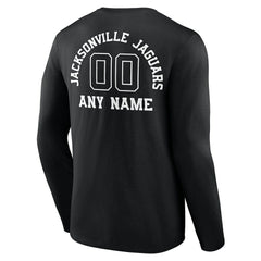 Jacksonville Jaguars Personalized Name & Number Monochrome Long Sleeve T-Shirt - Black T-shirts