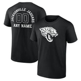 Jacksonville Jaguars Personalized Name & Number Monochrome T-Shirt - Black T-shirts