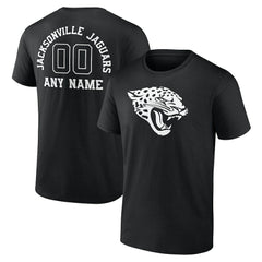 Jacksonville Jaguars Personalized Name & Number Monochrome T-Shirt - Black T-shirts