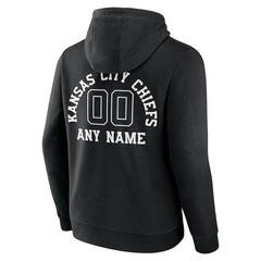Kansas City Chiefs Personalized Name & Number Pullover Hoodie - Black Hoodies