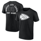 Kansas City Chiefs Personalized Name & Number Monochrome T-Shirt - Black T-shirts