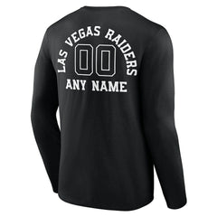 Las Vegas Raiders Personalized Name & Number Monochrome Long Sleeve T-Shirt - Black T-shirts