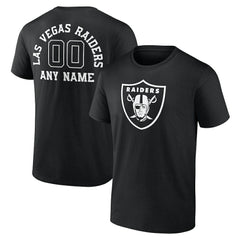 Las Vegas Raiders Personalized Name & Number Monochrome T-Shirt - Black T-shirts
