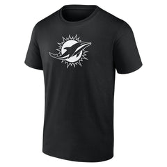 Miami Dolphins Personalized Name & Number Monochrome T-Shirt - Black T-shirts