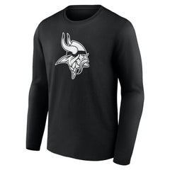 Minnesota Vikings Personalized Name & Number Monochrome Long Sleeve T-Shirt - Black T-shirts