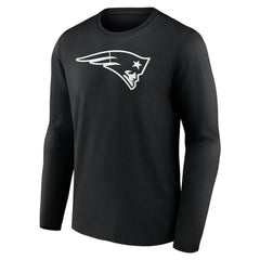 New England Patriots Personalized Name & Number Monochrome Long Sleeve T-Shirt - Black T-shirts