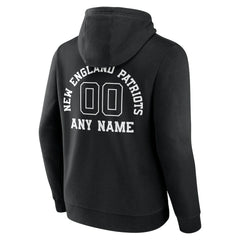 New England Patriots Personalized Name & Number Pullover Hoodie - Black Hoodies