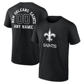 New Orleans Saints Personalized Name & Number Monochrome T-Shirt - Black T-shirts