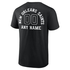 New Orleans Saints Personalized Name & Number Monochrome T-Shirt - Black T-shirts