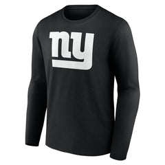 New York Giants Personalized Name & Number Monochrome Long Sleeve T-Shirt - Black T-shirts