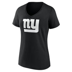 New York Giants Women's Personalized Name & Number Monochrome V-Neck T-Shirt - Black T-shirts