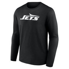 New York Jets Personalized Name & Number Monochrome Long Sleeve T-Shirt - Black T-shirts