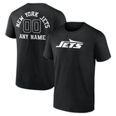 New York Jets Personalized Name & Number Monochrome T-Shirt - Black T-shirts