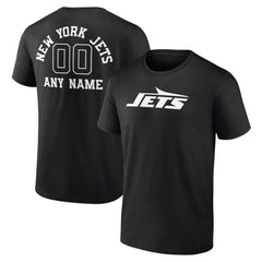 New York Jets Personalized Name & Number Monochrome T-Shirt - Black T-shirts