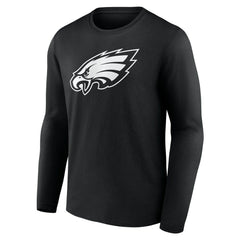 Philadelphia Eagles Personalized Name & Number Monochrome Long Sleeve T-Shirt - Black T-shirts